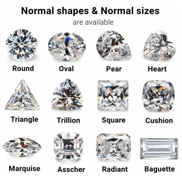 Wholesale 3A Colors CZ Stones Round Cut 3.0mm-9.0mm Cubic Loose Moissanite Diamond For Silver Jewelry