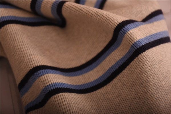 Crew Neck Ladies Dress Clothing Warm Pure Cotton Striped Sweater Dress