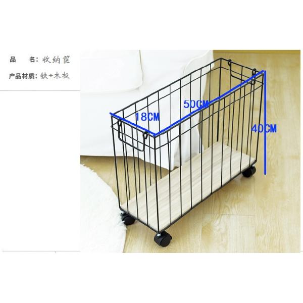 Iron Dirty Clothes Basket North Europe Simple Toy Book Sundry Basket With Wheel Sewing Storage Basket