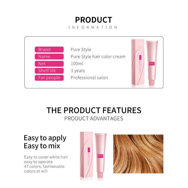 Pandla Professional OEM Hair Color Cream Hot Sale Natural Hairstyle Color Hair Dye Factory Whoelsale