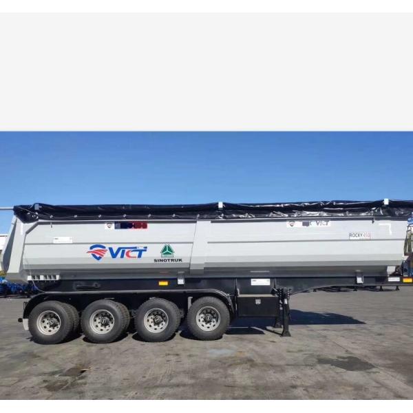 Sinotruk 3 axles 4 axles 40 cbm 60 tons tipper rear end dump car transport semi truck trailer with cargo truck body