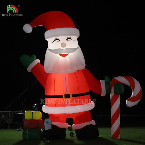Glowing Inflatable Santa Claus Ornament 33ft Cartoon Giant With LED Lights For Christmas Garden Party Decor