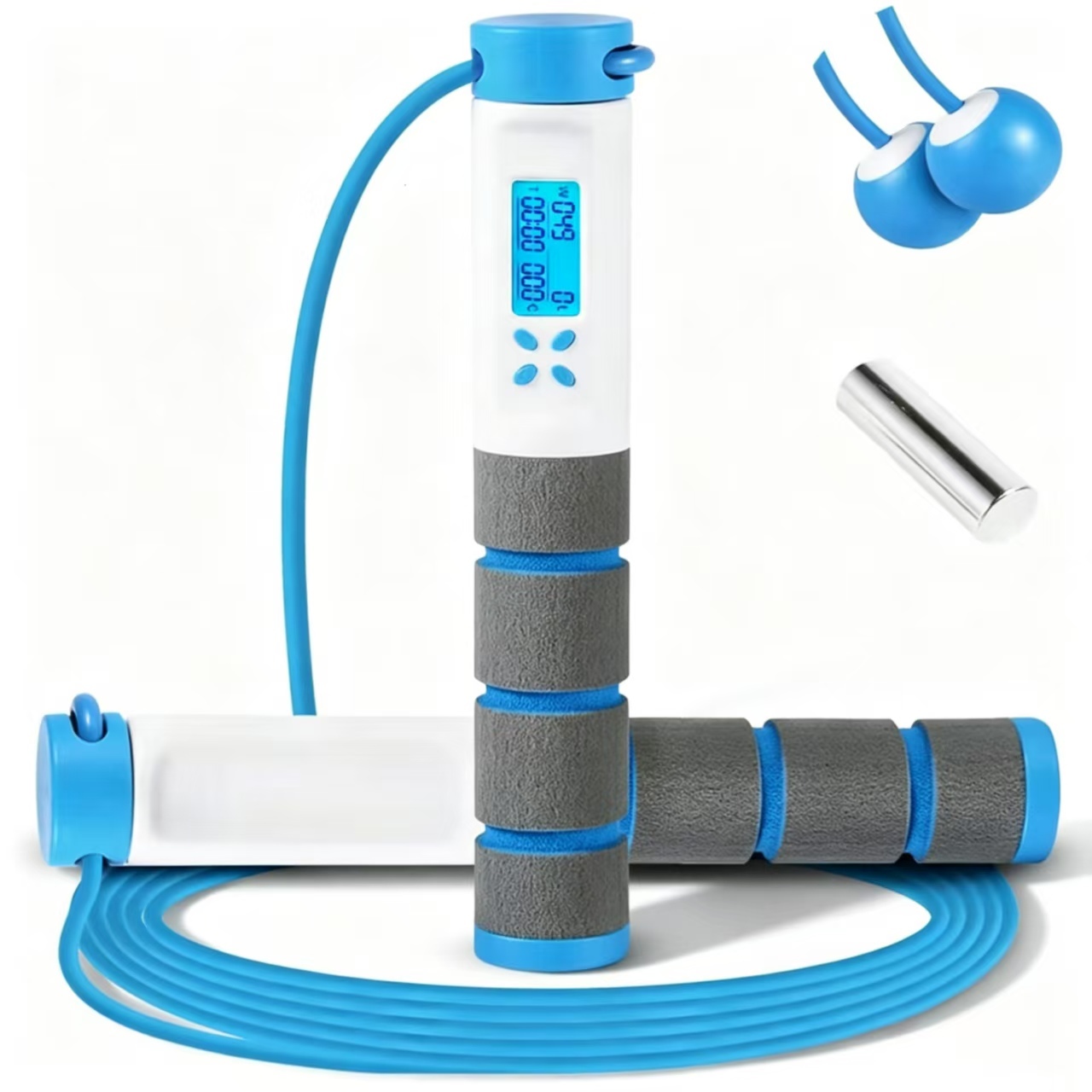 Fitness Jump Rope Unisex 157 G Home Exercise Weighted Speed Skipping Rope With Counter And Smart Cordless