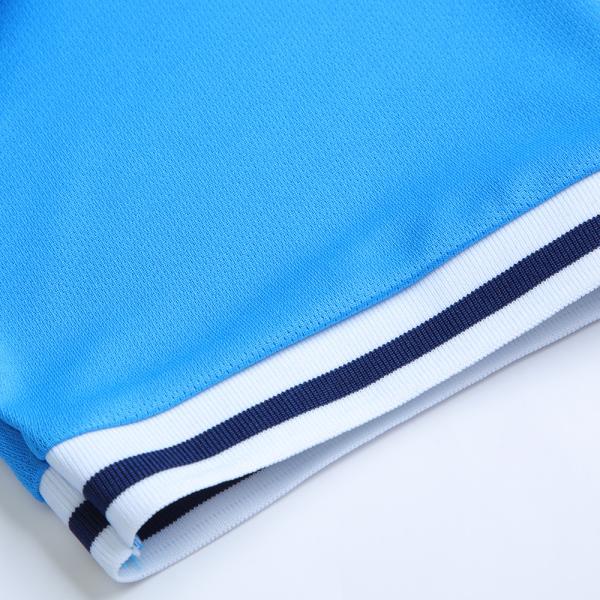 O uniforme liso azul do futebol do jérsei de futebol dos homens ajustou a secagem rápida respirável