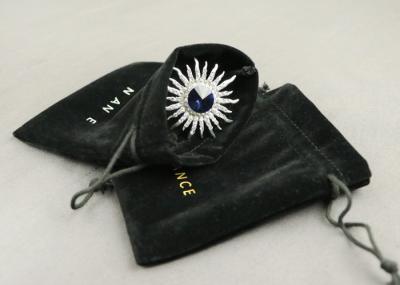 Saco preto do presente de veludo do cordão para o pacote da joia a favor do meio ambiente