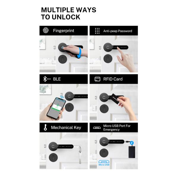 Замок умной электрической ручки деревянный для жилого