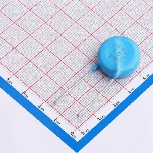 Ceramic disc capacitor HVC HVC-20KV-DL21-F12.5-102K rated 20 kilovolts for high voltage applications