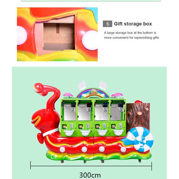 Coin Operated Colorful Snail Gift Machine 8 Players Toy Claw Machine For Kids