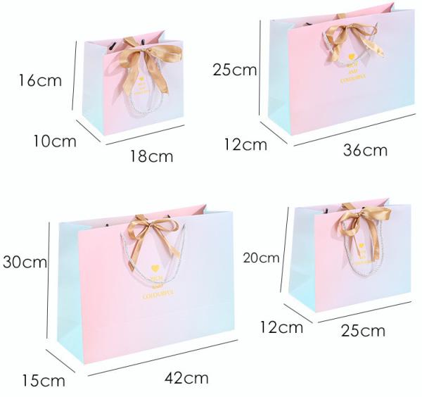 Brown White Personalised Paper Bags Recycled Kraft Paper Shopping Bags Mailer Tea