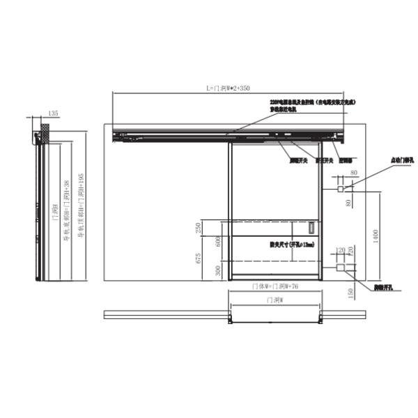 Automatic sliding glass door-single door, operating room door