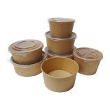 Customized Disposable Lunch Bowl Takeaway Paper Boxes for Fast Food Salad Fried Rice