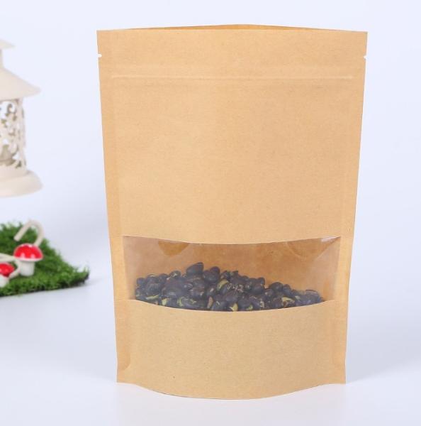 Retail Zipper  Kraft Paper Bags Tea/Food Packaging Stand Up Paper k Bag