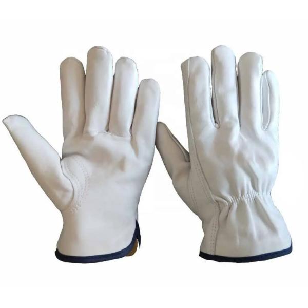 Soft Goatskin Grain Leather Driving PPE Safety Gloves for Construction Industrial