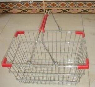 Steel Supermarket  Hand Shopping Basket / Hand Held Shopping Baskets Storage