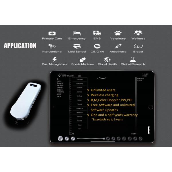 128 Elements Medical Hospital Equipments Color Doppler Portable Wireless Ultrasound Machine 3 In 1