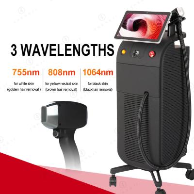 La machine d' épilation au laser à diode électrique, l' équipement commercial d' épilation au laser 3 ondes