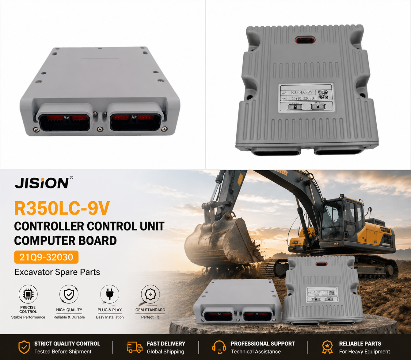 R350LC-9V Excavator Controller Control Unit Computer Board 21Q9-32030 ECU Electronic Control Module Replacement Part