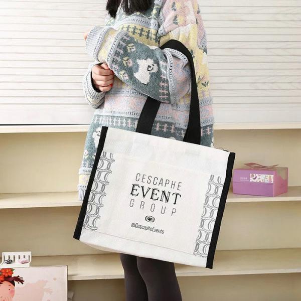 Economical Black Rope PP Non Woven Bags , Personalized White Non Woven Bag