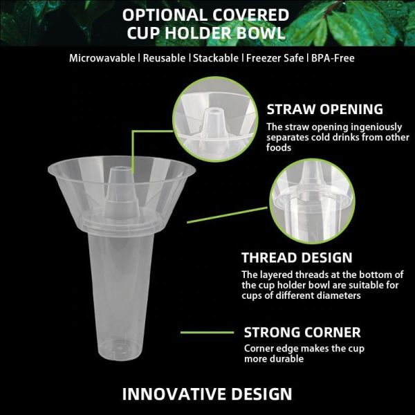 Food Grade All-in-One Disposable Plastic Cups With Bowl for Snack Beverage