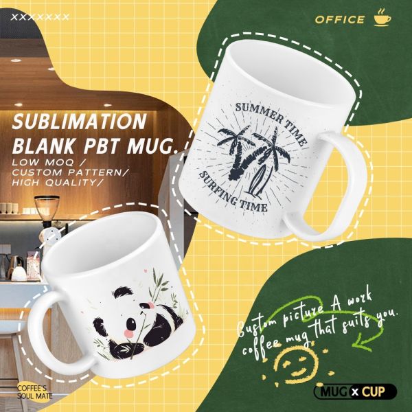 11oz White Sublimation Plastic Cups Diy Custom Plastic Mug Blanks