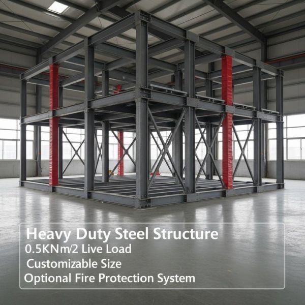 Heavy Duty Steel Structure with High-strength Steel and Bolted Or Welded Connections for Industrial Applications