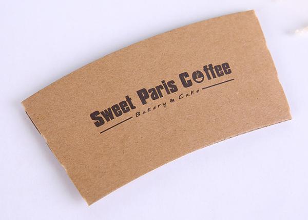 Wedding Kraft Paper Cup Sleeves Heat Insulation With Food Grade Printing