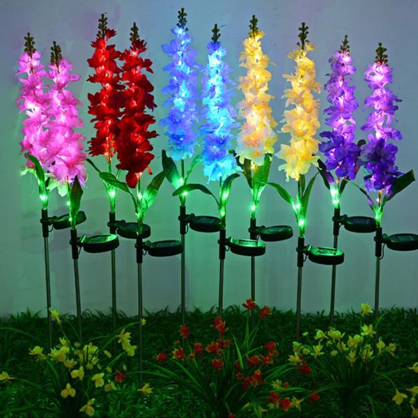 Solar Artifical Violet Lights Outdoor Lawn Park Decoration Lamp LED Silk Violet Lamp