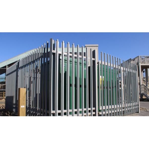 Hot Dipped Galvanized Steel Palisade Security Fencing 2.4m High
