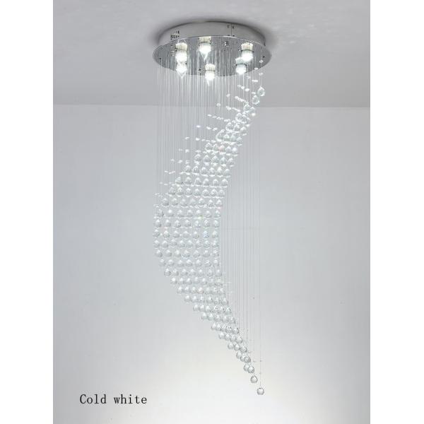 Crystal Modern Chandelier Single Spiral Ladder Foyer Chandelier crystal led pendant lights(WH-NC-34)
