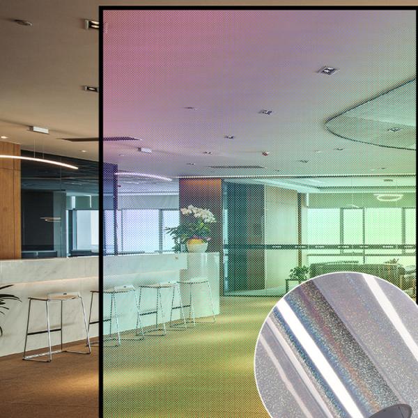 Office Home Decoration Glass Film with Back Glue and 6 Different Colors in Shining Rainbow Effect