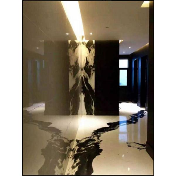 Luxury Italian Marble Slabs , Panda White Marble Slab With Gray Lines