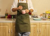 verde Barista feito sob encomenda Aprons do exército do algodão do poliéster 16oz
