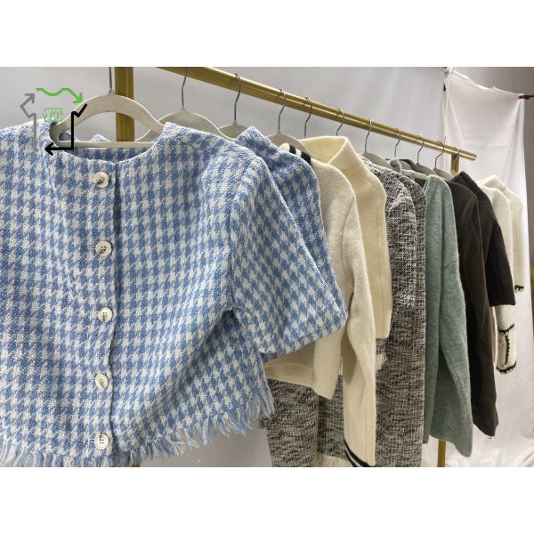 Second Hand Women Slim Fit Polyester Cotton Suit Set Used Clothes Apparel Wholesale