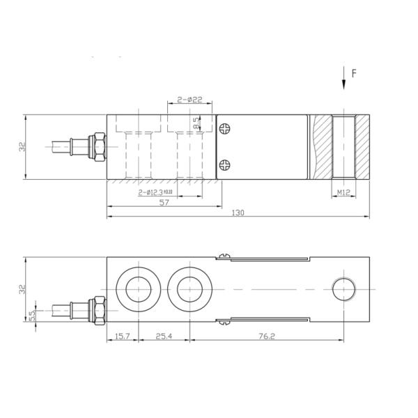 WL-126 Célula de carga de vigas de cizallamiento 0,05-2t de acero inoxidable / aleación para pesas de grúa de camión