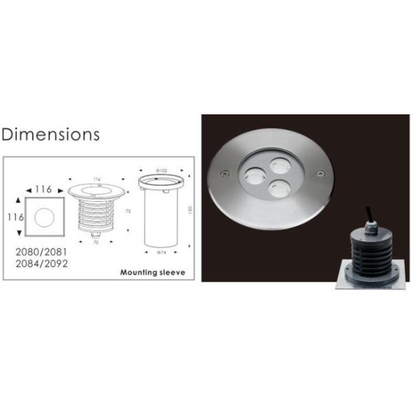 3Pcs Cree Osram High Power LED Underground Lights With Round And Square Cover