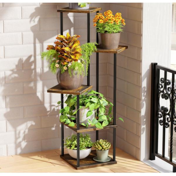Hot Selling 5 Tiered Elegant Metal Flower Shelf Corner Plant Stand Perfect Boho Decor Plant Stand Outdoor