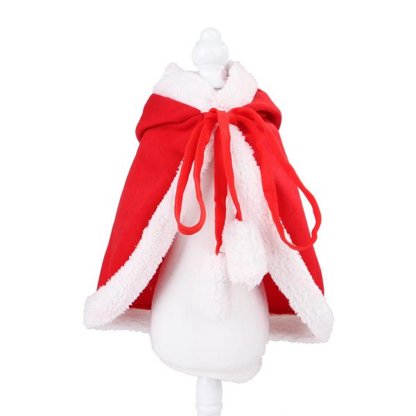 Cotton Pet Christmas Costumes Red / White Color 30CM Height 80 - 120G