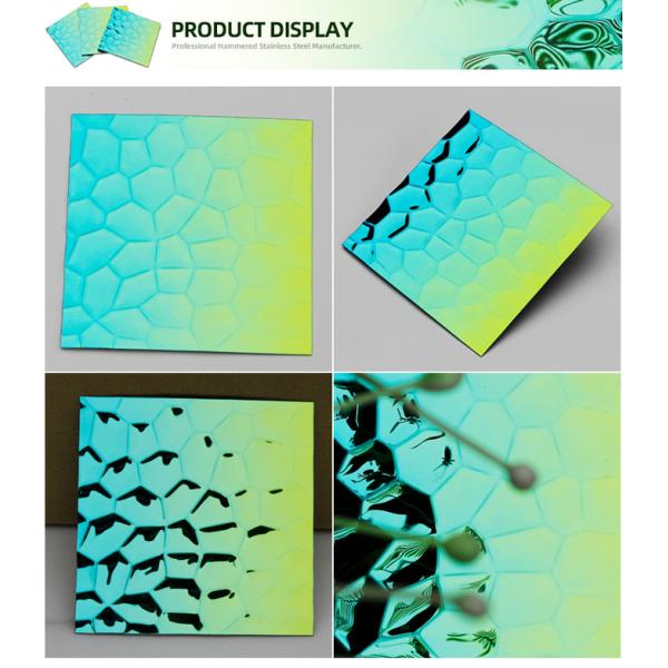 Feuille de métal emboutie par vague décorative d'ondulation de l'eau de feuille d'acier inoxydable de 201 couleurs Pvd