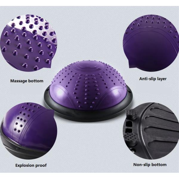 Non Slip Jointop Half Pilates Ball PVC Dia 46cm Half Round Balance Ball