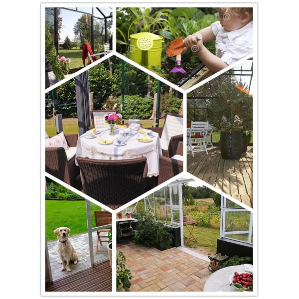 Aluminum Greenhouse-Hexagon Series-320 X 283 X 275CM-Dark Grey Color- PC or Glass