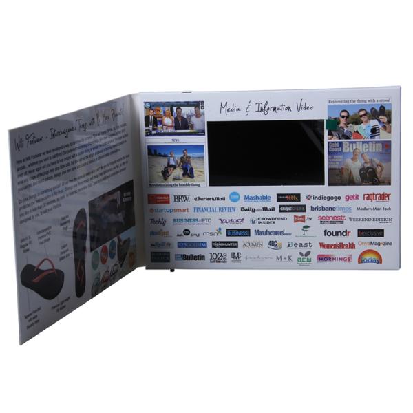 Homemade LCD Video Brochure Card , 128MB-8GB LCD Christmas Card With Magnet Switch