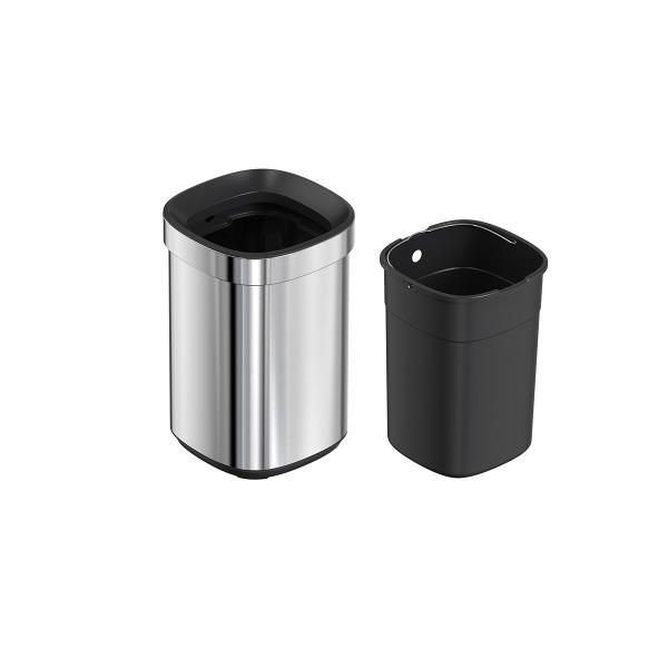 8L/12L/20L/30L Stainless Steel Household Storage Bucket SS Rectangle Trash Bin Without Lid Open Top Waste Bin for Office