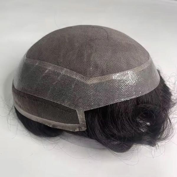 100% virgem mono masculino de cabelo de substituição perucas topper parede de cabelo Full PU