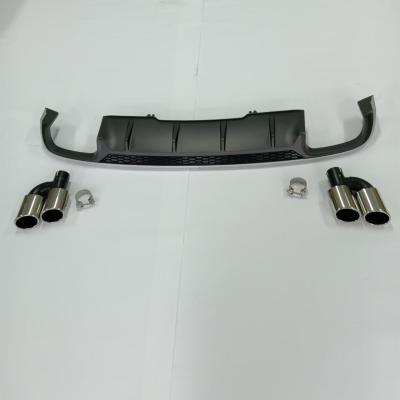 New Arrival Rear Bumper Lip for Audi A4 Nonsline Facelift Audi S4 Style Rear Diffuser With Tailpipes 2016-2019