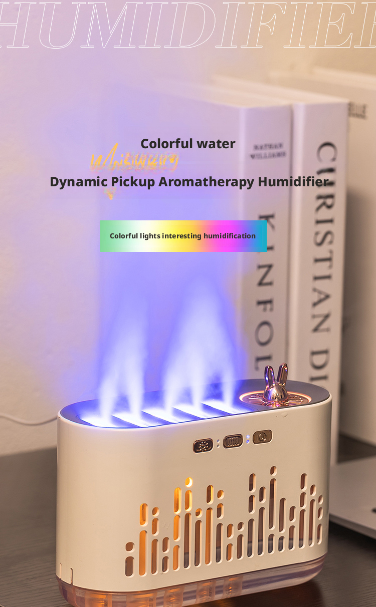 Home Use 700ml Tabletop Ultrasonic Humidifier With 7 Color LED Light 6 Gear Spray