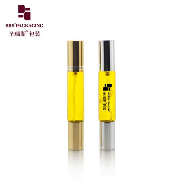 BLPD-10ml Gold Lid Empty Double Head Design Roller And Spray Bottle For Perfume