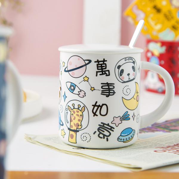 Copo de café de cerâmica personalizado e taça de taça de taça de porcelana caixa de presente
