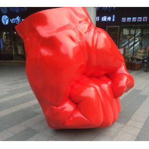 Custom Decorative Fiberglass Fist Sculpture Life Size Sculpture Metal Statue Manufacturer/Factory