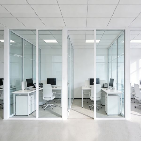 Modern Style Aluminum Glass Clear Transparent Glass Partition Wall for Office