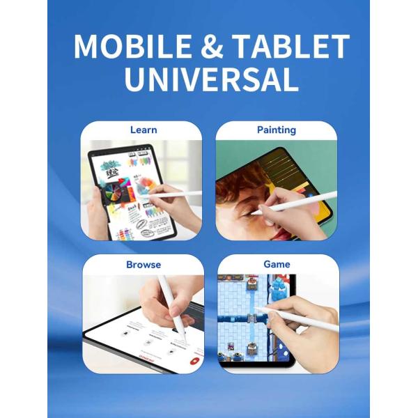 Карандаш грифеля серебряного/белого изготовленного на заказ цвета активный совместимый с Ipad